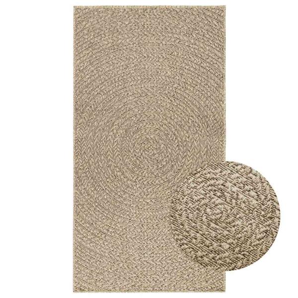ARDEBO.de - Teppich ZIZUR Beige 80x150 cm Jute-Optik Indoor und Outdoor