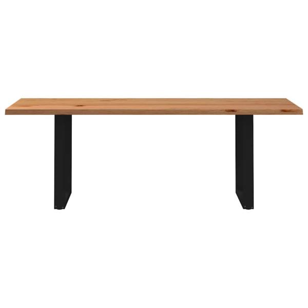 Esstisch Hellbraun 220x80x74 cm Massivholz Eiche Rechteckig