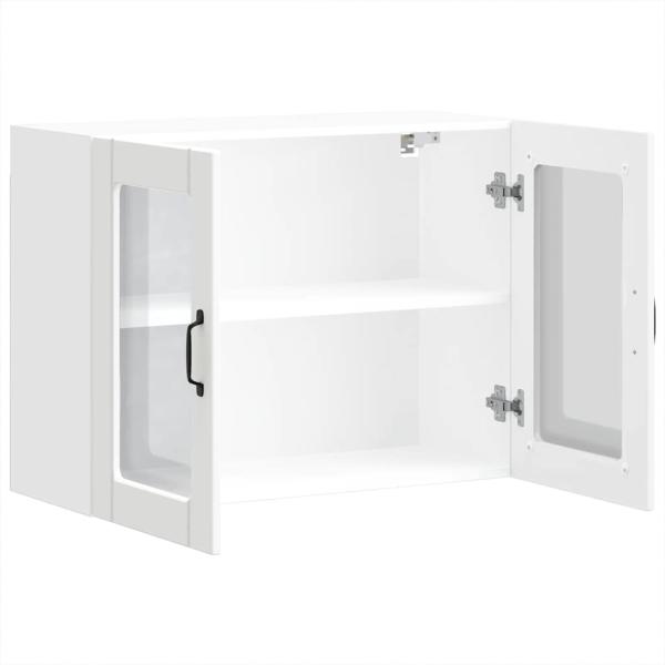 Küchen-Hängeschrank mit Glastür Lucca Weiß Holzwerkstoff
