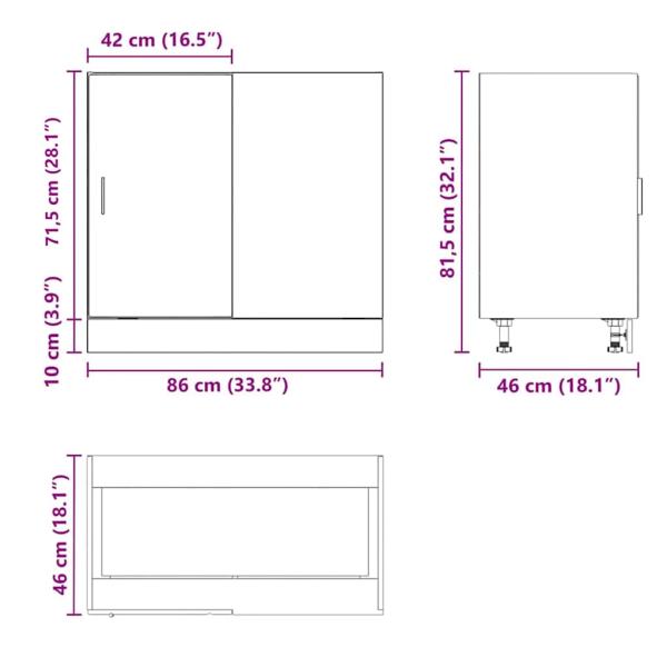 Spülenunterschrank Altholz-Optik Holzwerkstoff