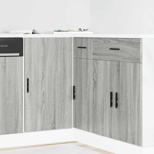 ARDEBO.de - Spülenunterschrank Grau Sonoma Holzwerkstoff