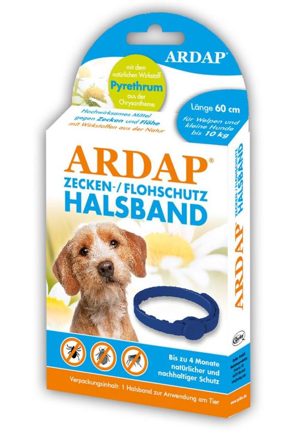 ARDEBO.de Ardap Zecken- u. Flohhalsband kleine Hunde bis 10 Kg 60 cm