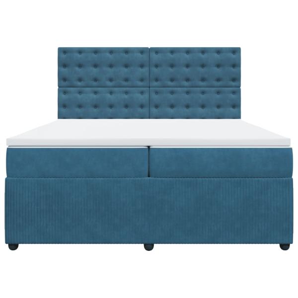Boxspringbett mit Matratze Blau 200x200 cm Samt