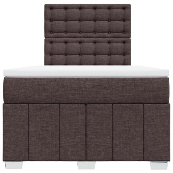 Boxspringbett mit Matratze Dunkelbraun 120x200 cm Stoff
