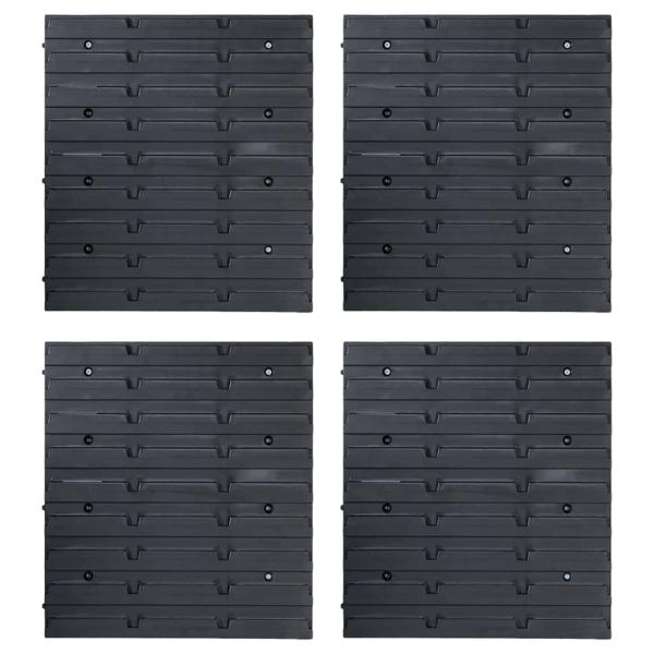 80-tlg. Behälter-Set für Kleinteile mit Wandplatten Rot Schwarz