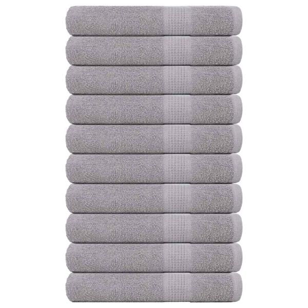 ARDEBO.de - Handtücher 10 Stk. Grau 100x200 cm 360 g/m² 100% Baumwolle