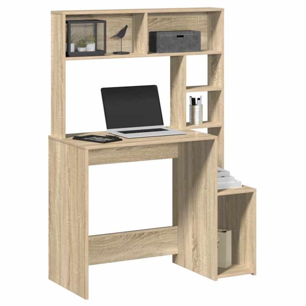 ARDEBO.de - Schreibtisch mit Regal Sonoma-Eiche 100x45x140 cm Holzwerkstoff