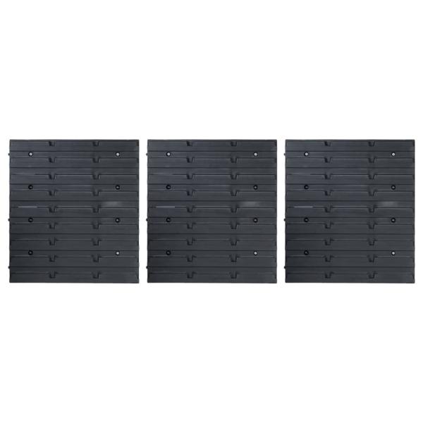 48tlg. Behälter-Set für Kleinteile mit Wandplatten Blau Schwarz