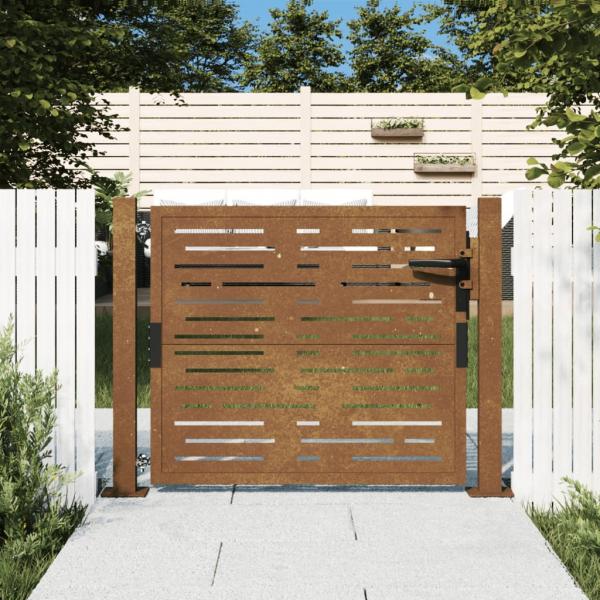 ARDEBO.de - Gartentor 105x105 cm Cortenstahl Quadratisches Design
