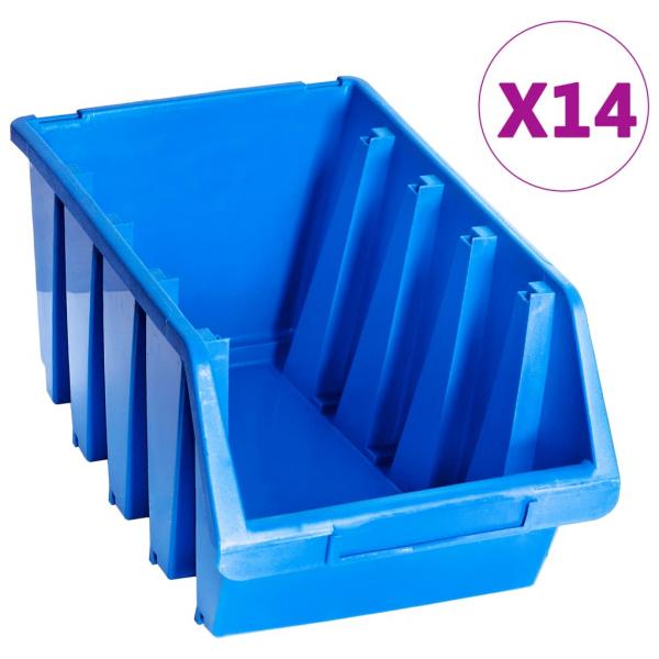 ARDEBO.de - Stapelboxen 14 Stk. Blau Kunststoff