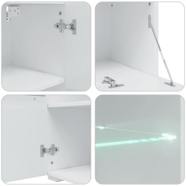 5-tlg. Wohnwand mit LED-Beleuchtung Mattschwarz Holzwerkstoff