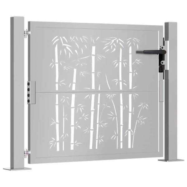 Gartentor 105x80 cm Cortenstahl Bambus-Design