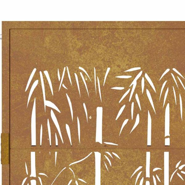 Gartentor 105x80 cm Cortenstahl Bambus-Design