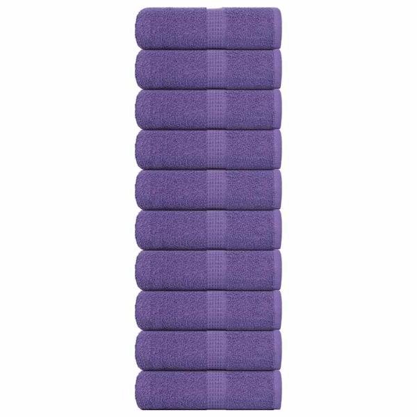 ARDEBO.de - Gästetücher 10 Stk. Lila 30x50 cm 360 g/m² 100% Baumwolle