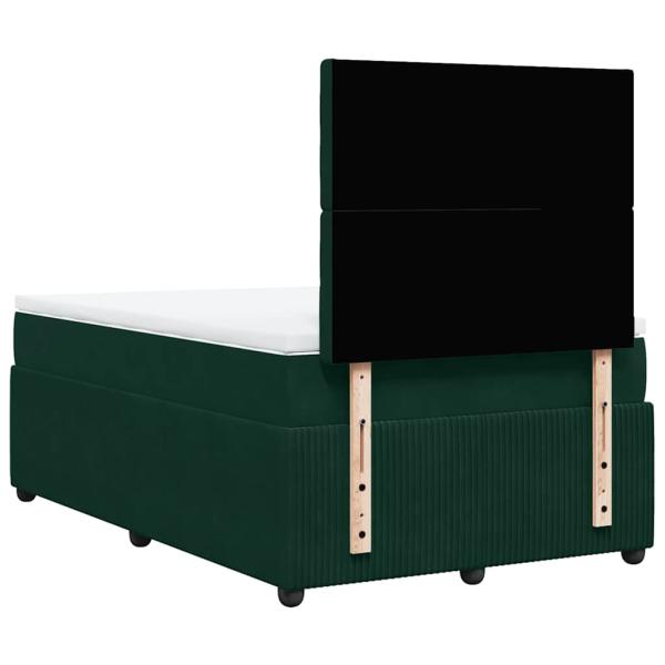 Boxspringbett mit Matratze Dunkelgrün 120x190 cm Samt