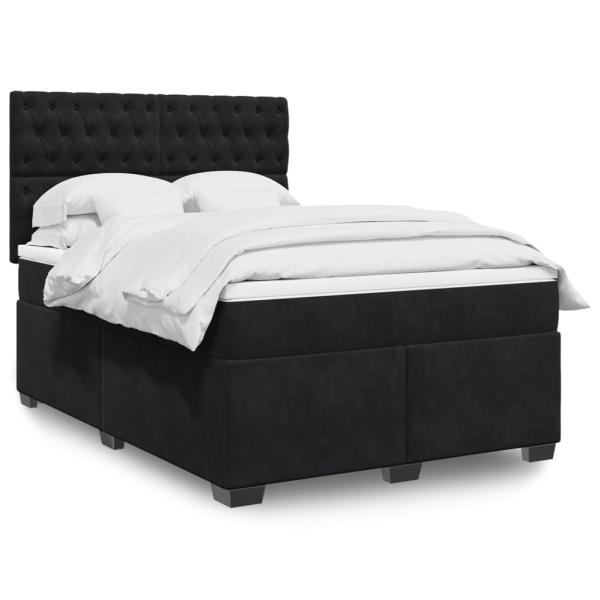 ARDEBO.de - Boxspringbett mit Matratze Schwarz 160x200 cm Samt