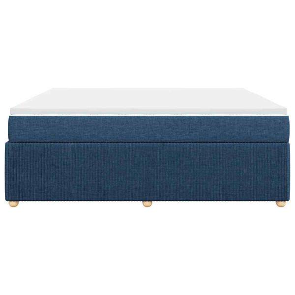 Boxspringbett mit Matratze Blau 200x200 cm Stoff