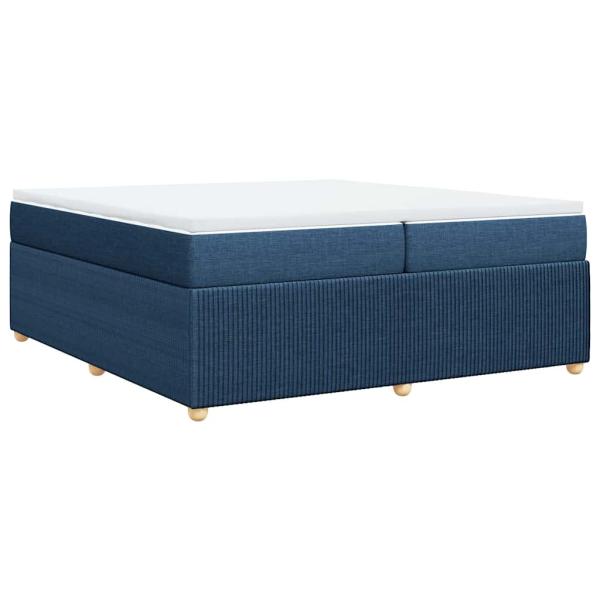 Boxspringbett mit Matratze Blau 200x200 cm Stoff