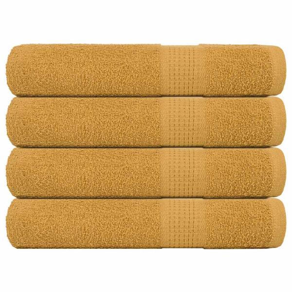 ARDEBO.de - Saunatücher 4 Stk. Golden 80x200 cm 360 g/m² 100% Baumwolle