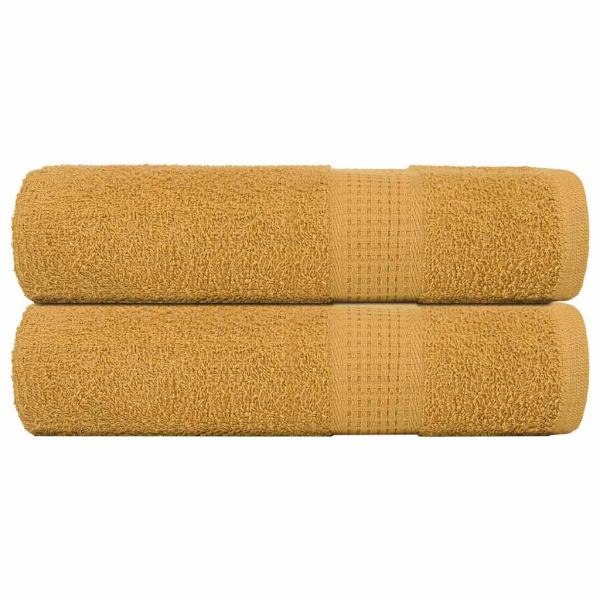 ARDEBO.de - Duschtücher 2 Stk. Golden 70x140 cm 360 g/m² 100% Baumwolle