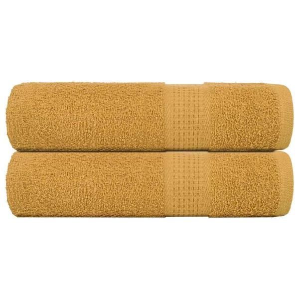 ARDEBO.de - Handtücher 2 Stk. Golden 50x100 cm 360 g/m² 100% Baumwolle