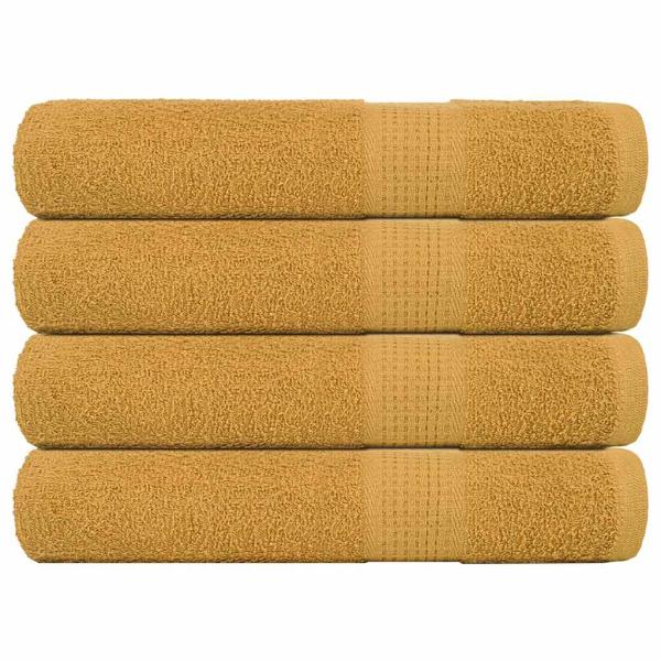 ARDEBO.de - Handtücher 4 Stk. Golden 100x200 cm 360 g/m² 100% Baumwolle