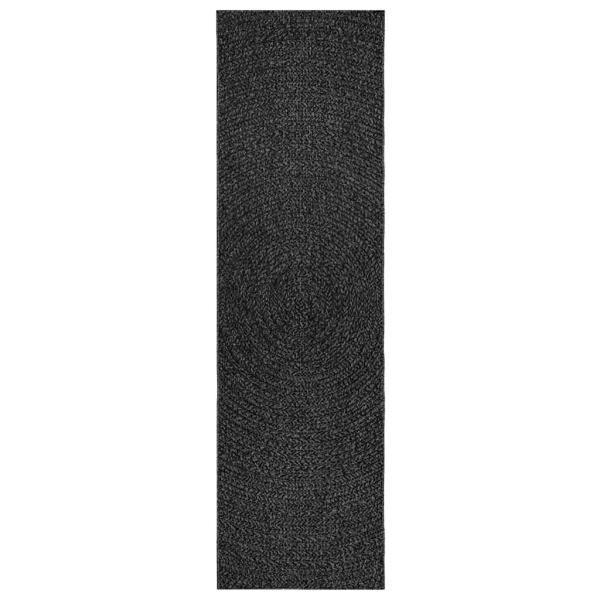 Teppich ZIZUR Anthrazit 80x250 cm Jute-Optik Indoor und Outdoor