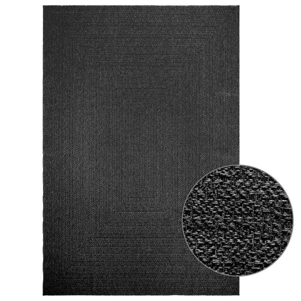 ARDEBO.de - Teppich ZIZUR Anthrazit 200x290cm Jute-Optik Indoor und Outdoor