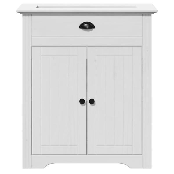 3-tlg. Badmöbel-Set BODO Weiß Massivholz Kiefer