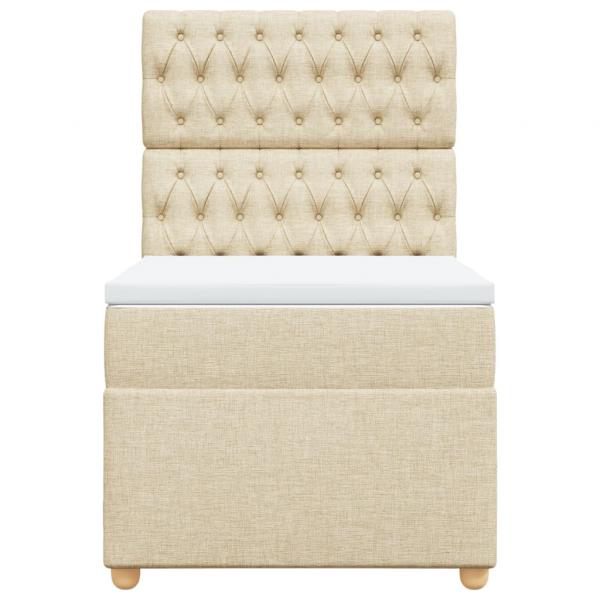 Boxspringbett mit Matratze Creme 80x200 cm Stoff