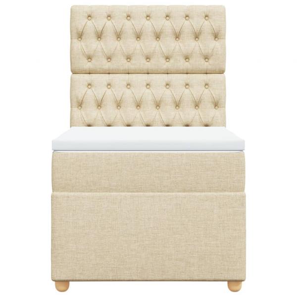 Boxspringbett mit Matratze Creme 80x200 cm Stoff