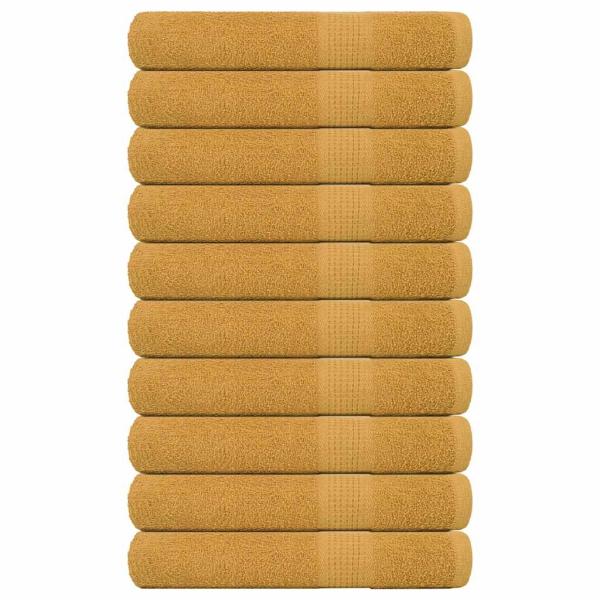 ARDEBO.de - Handtücher 10 Stk. Golden 100x200 cm 360 g/m² 100% Baumwolle