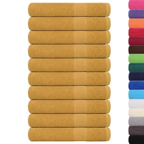 Handtücher 10 Stk. Golden 100x200 cm 360 g/m² 100% Baumwolle