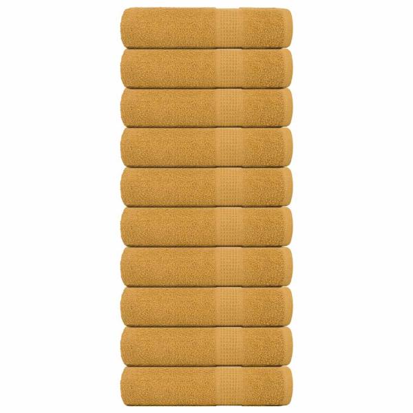 ARDEBO.de - Handtücher 10 Stk. Golden 50x100 cm 360 g/m² 100% Baumwolle