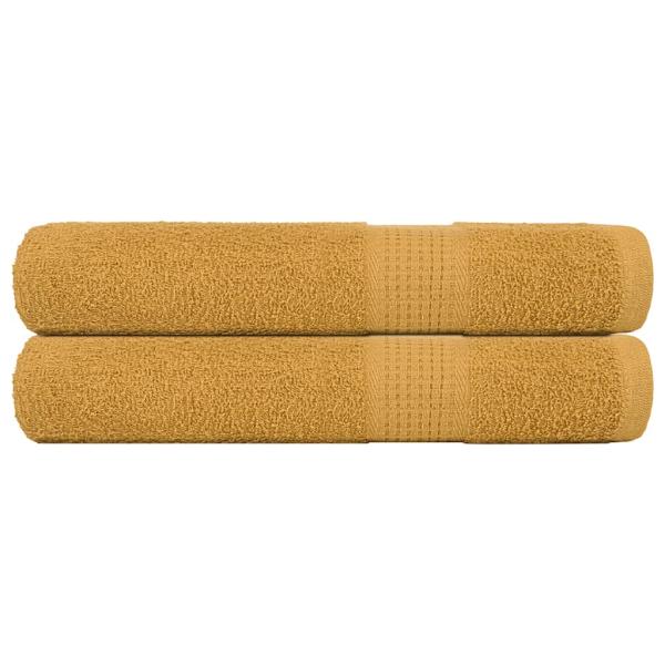 ARDEBO.de - Saunatücher 2 Stk. Golden 80x200 cm 360 g/m² 100% Baumwolle