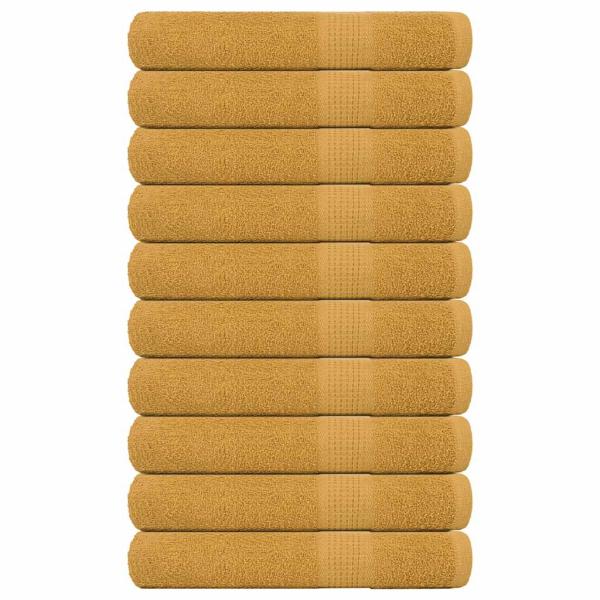 ARDEBO.de - Saunatücher 10 Stk. Golden 80x200 cm 360 g/m² 100% Baumwolle