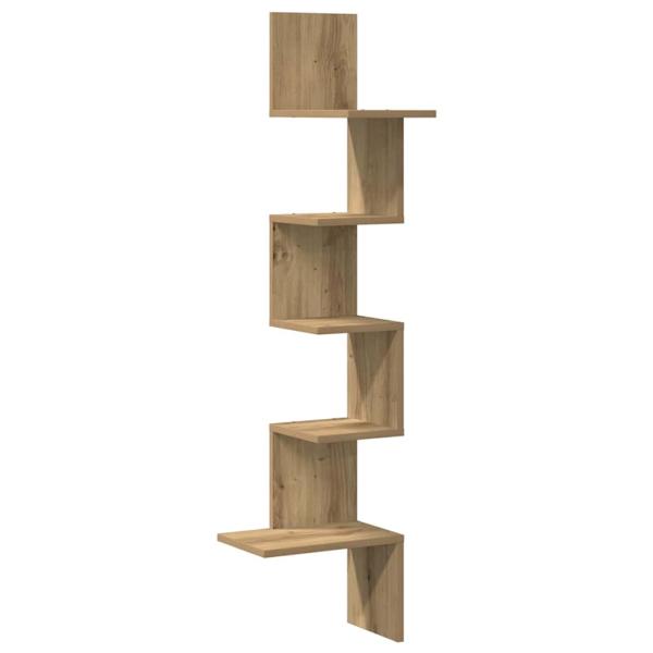 ARDEBO.de - Wand-Eckregal Artisan-Eiche 32x32x127,5 cm Holzwerkstoff
