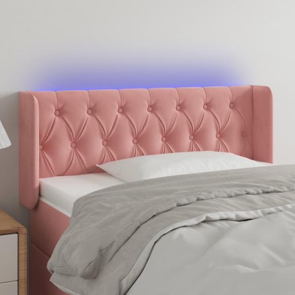 ARDEBO.de - LED Kopfteil Rosa 103x16x78/88 cm Samt