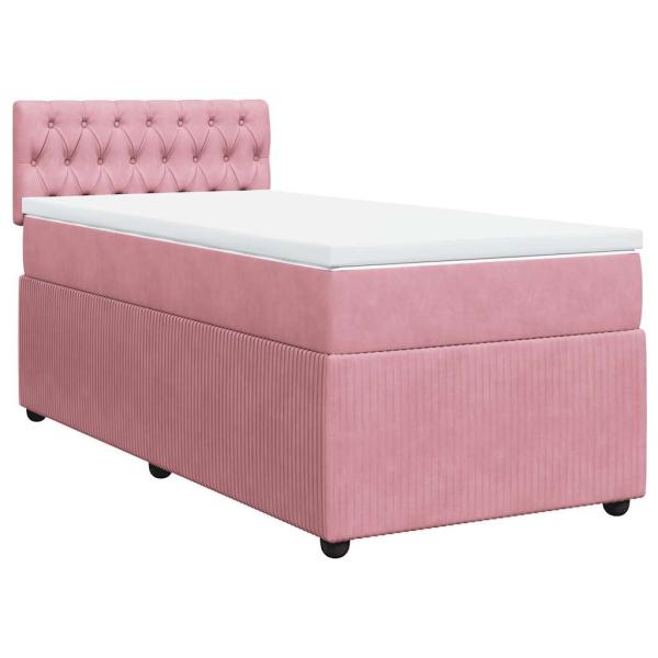 ARDEBO.de - Boxspringbett mit Matratze Rosa 100x200 cm Samt