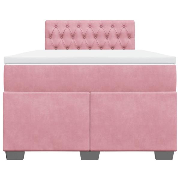 Boxspringbett mit Matratze Rosa 120x190 cm Samt