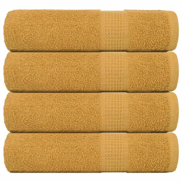 ARDEBO.de - Handtücher 4 Stk. Golden 50x100 cm 360 g/m² 100% Baumwolle