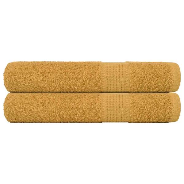 ARDEBO.de - Handtücher 2 Stk. Golden 100x200 cm 360 g/m² 100% Baumwolle