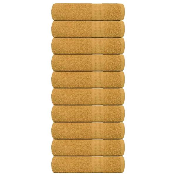 ARDEBO.de - Duschtücher 10 Stk. Golden 70x140 cm 360 g/m² 100% Baumwolle