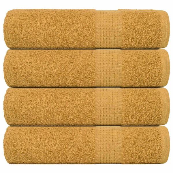 ARDEBO.de - Badetücher 4 Stk. Golden 100x150 cm 360 g/m² 100% Baumwolle