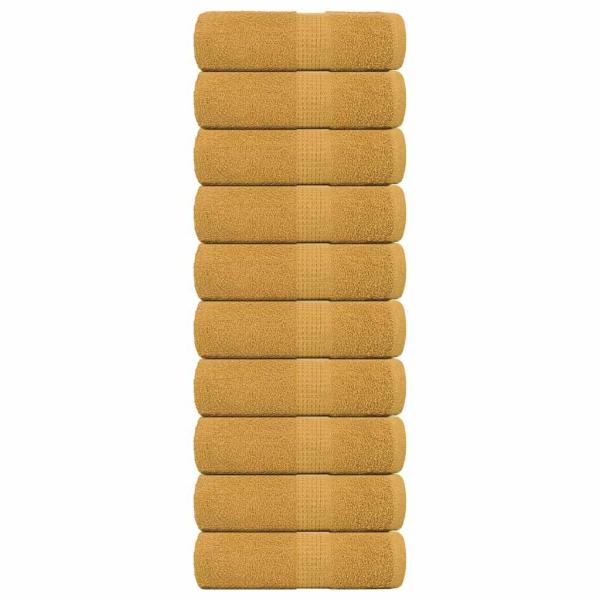 Gästetücher 10 Stk. Golden 30x50 cm 360 g/m² 100% Baumwolle