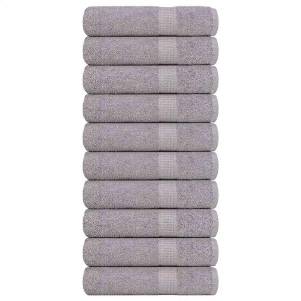 ARDEBO.de - Handtücher 10 Stk. Grau 50x100 cm 360 g/m² 100% Baumwolle