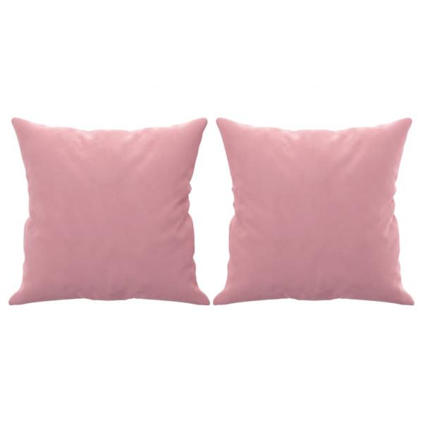 3-Sitzer-Sofa mit Zierkissen Rosa 180 cm Samt