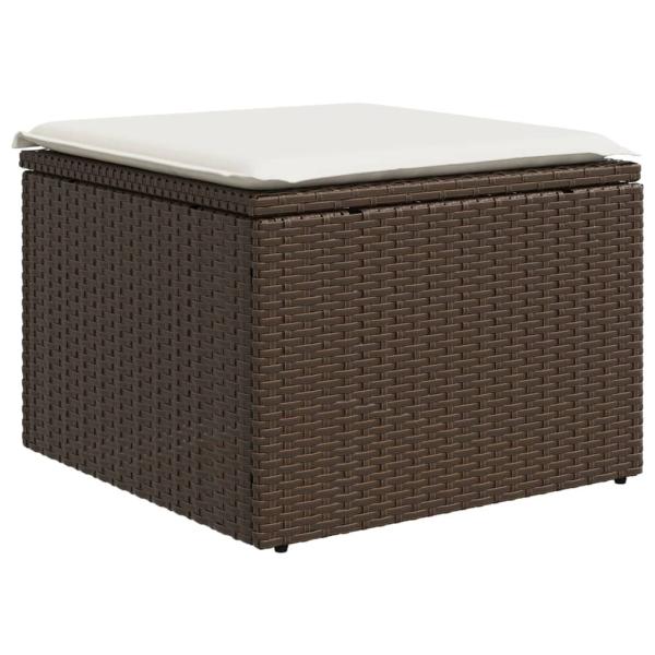 8-tlg. Garten-Sofagarnitur mit Kissen Braun Poly Rattan