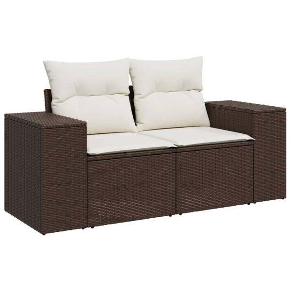 ARDEBO.de - 9-tlg. Garten-Sofagarnitur mit Kissen Braun Poly Rattan