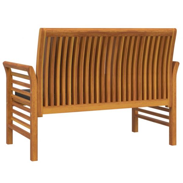 Sofabank mit Dunkelgrauen Kissen Massivholz Akazie 